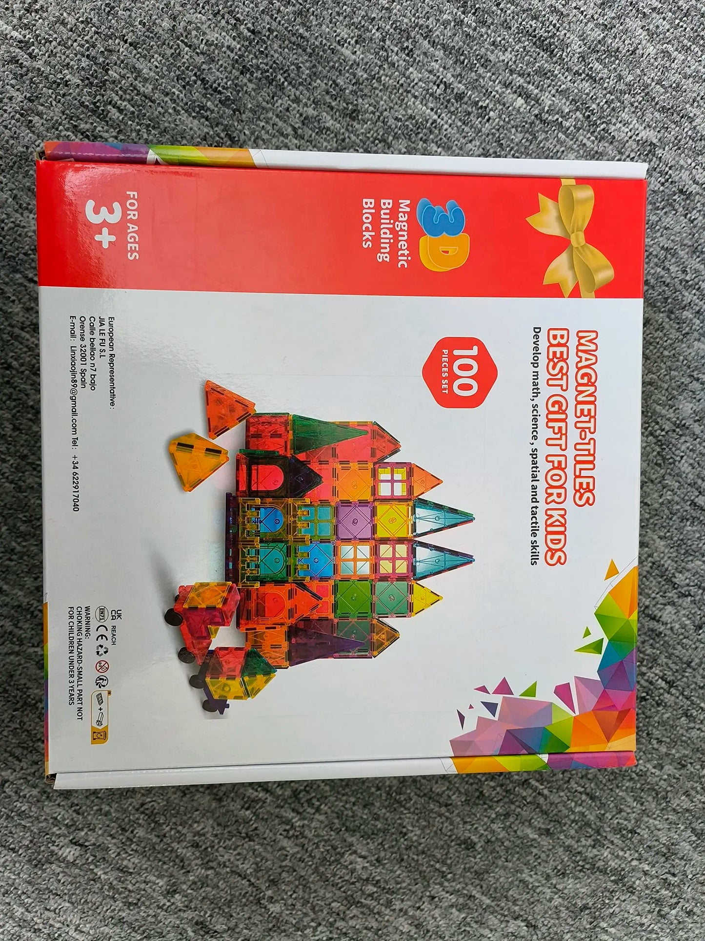 100 pièces jouets magnétiques carreaux de construction 3D blocs de construction magnétiques ensemble pour enfants STEM éducatif préscolaire aimant jouets pour les tout-petits