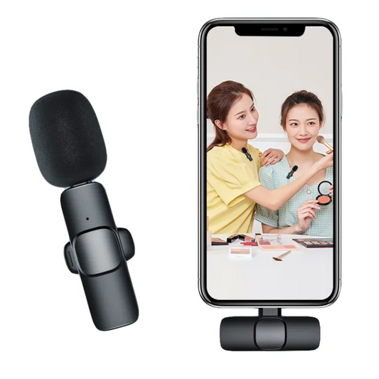 Vidéo Vlog Microphone de collier de Lavalier Microphone professionnel sans fil Microphone de poitrine pour téléphone portable Vlog sans fil