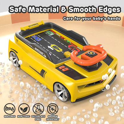 Enfants Simulation Aventure Conduite Voiture De Course Jeu Éducatif Musical Voiture Volant Jouets pour Garçons Filles Anniversaire Cadeaux De Noël