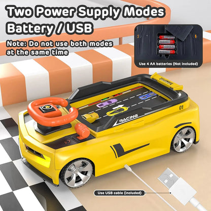 Enfants Simulation Aventure Conduite Voiture De Course Jeu Éducatif Musical Voiture Volant Jouets pour Garçons Filles Anniversaire Cadeaux De Noël