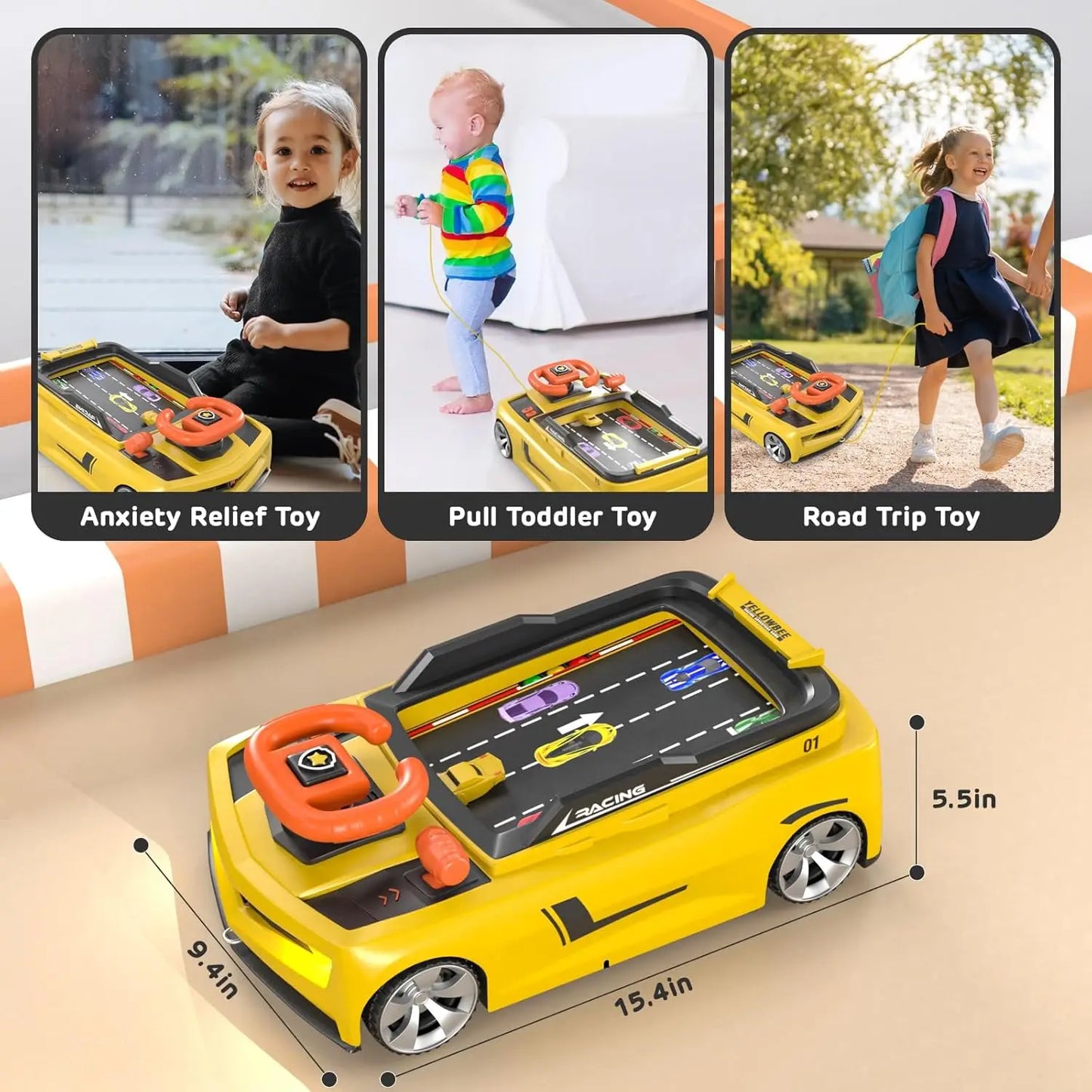 Enfants Simulation Aventure Conduite Voiture De Course Jeu Éducatif Musical Voiture Volant Jouets pour Garçons Filles Anniversaire Cadeaux De Noël