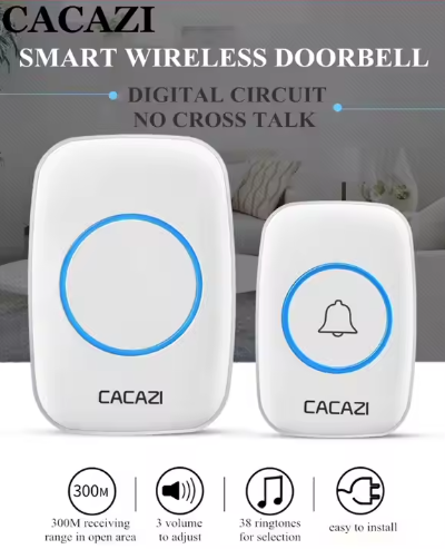 Sonnette intelligente sans fil, carillon, 1/2/3 récepteurs, étanche, 60 sonneries, prise UK/EU/US, pour porte, nouveauté